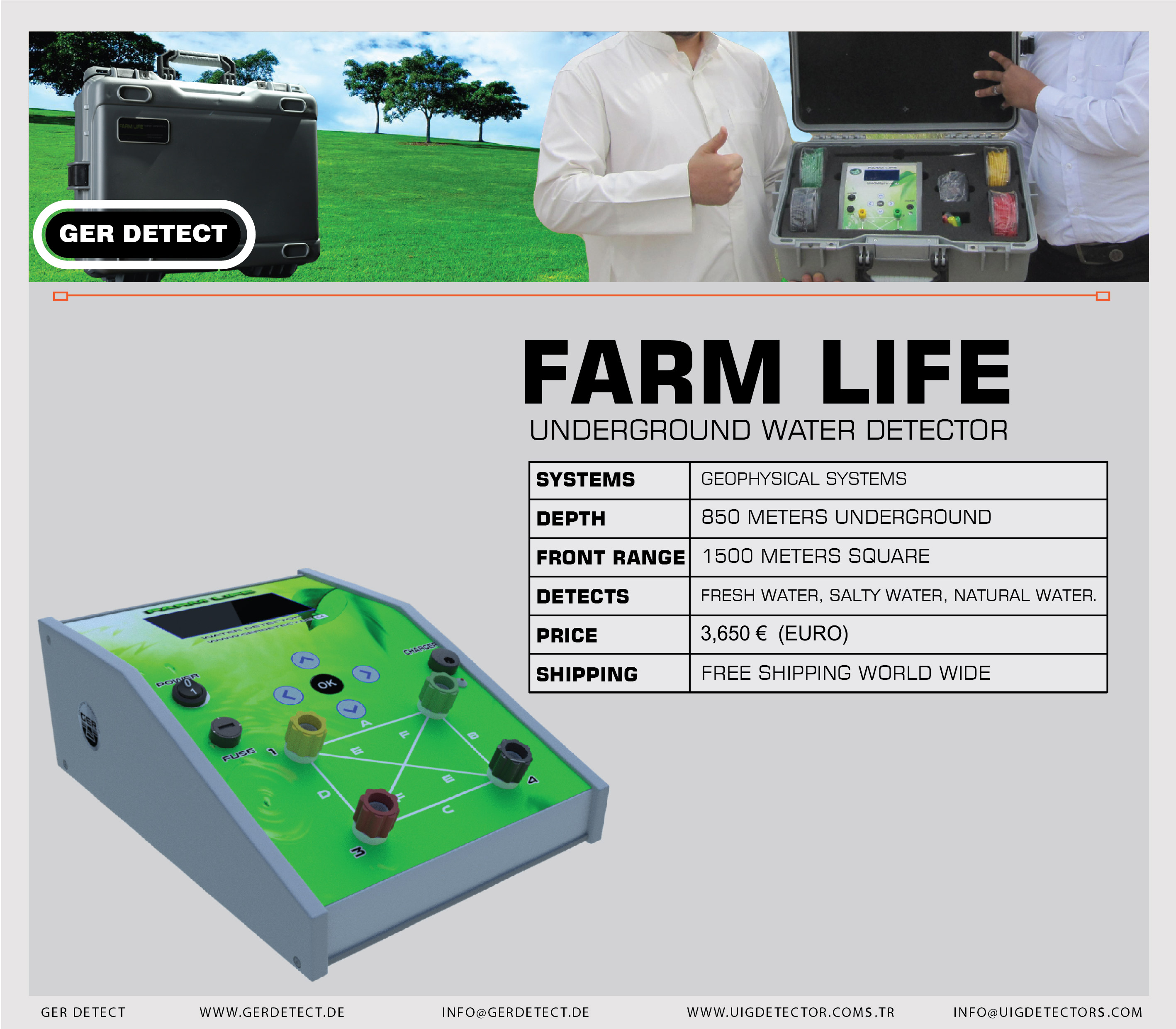 Brochure for FARM LIFE device